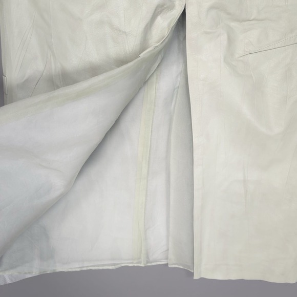 ZARA New Size S 100% REAL SHEEP‎ LEATHER Skirt Limited Edition SILK Light Green - Picture 8 of 16